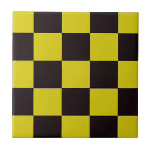 Yellow and Black Chequerboard Tile