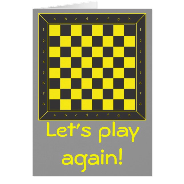 Yellow and Black Chess Table, Let's play again! (Front)