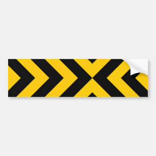 Yellow and Black Chevrons Bumper Sticker