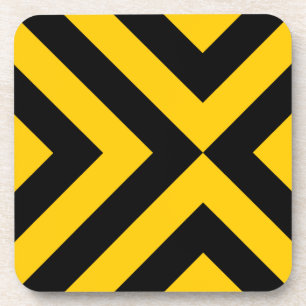 Yellow and Black Chevrons Coaster