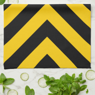 Yellow and Black Chevrons Kitchen Towel