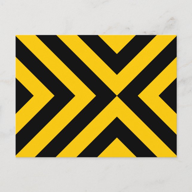 Yellow and Black Chevrons Postcard (Front)