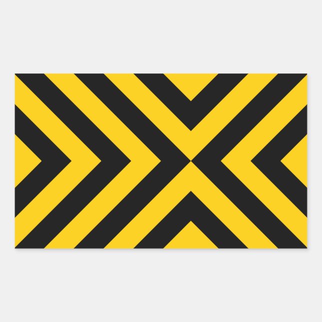 Yellow and Black Chevrons Sticker (Front)