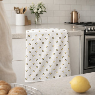 Yellow and Black Circle Pattern Kitchen Towel