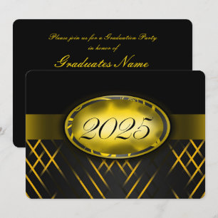 Yellow and Black Class of 2025 Party Invitation