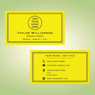 Yellow And Black Corporate Company Business Logo Card