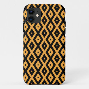 Yellow and black diamond pattern iPhone 11 case
