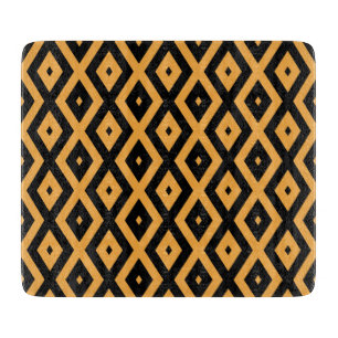 Yellow and black diamond pattern cutting board