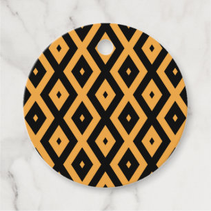 Yellow and black diamond pattern favour tags