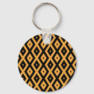 Yellow and black diamond pattern keychain