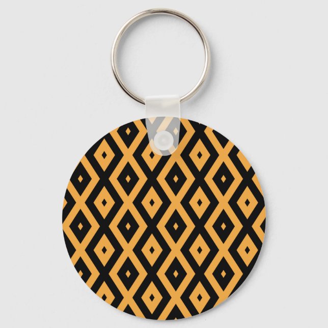 Yellow and black diamond pattern keychain (Front)