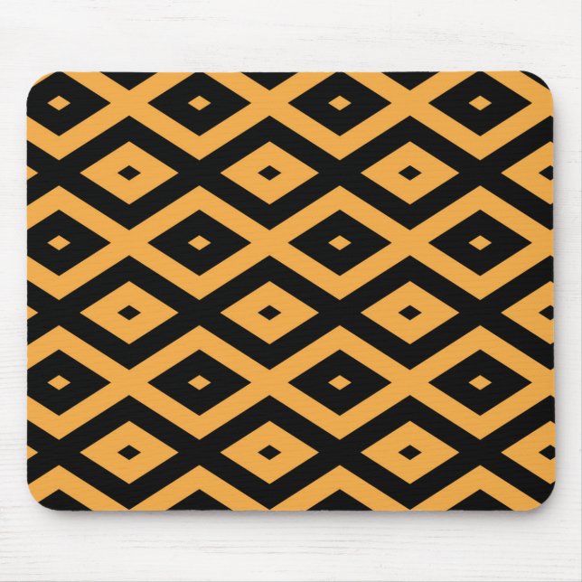 Yellow and black diamond pattern mouse pad (Front)