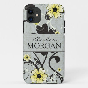 Yellow and Black floral iphone 5 case