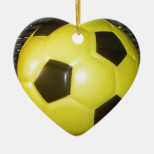 Yellow and black Football. Ceramic Ornament