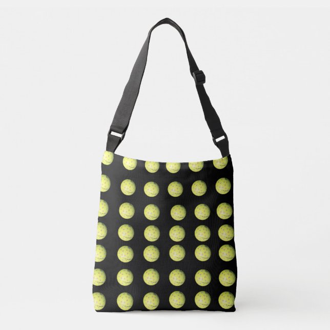 Yellow And Black Golf Ball, Crossbody Bag (Front)