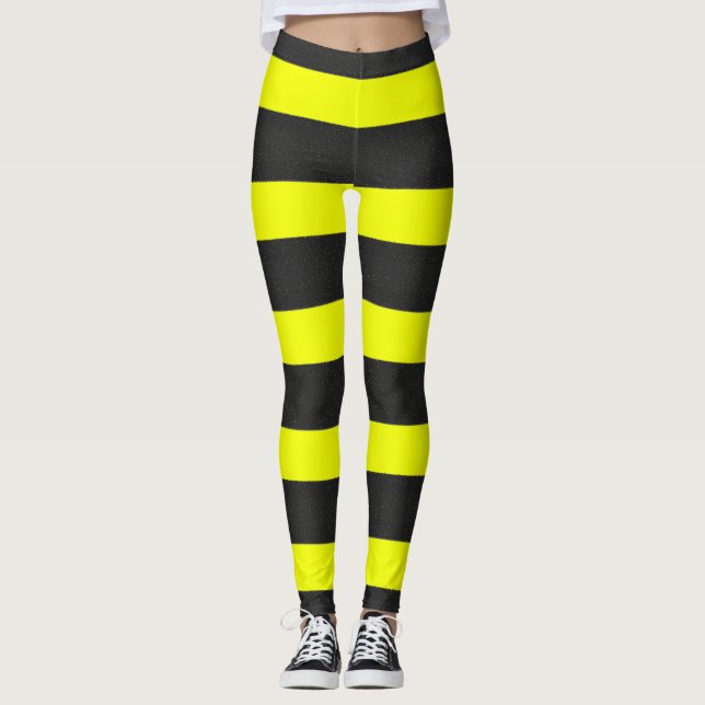 Yellow and Black Honey Bee Inspired Leggings (Front)