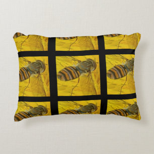 Yellow And Black Insect Accent Pillow