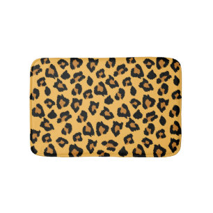 Yellow and Black Leopard Print Bathmat