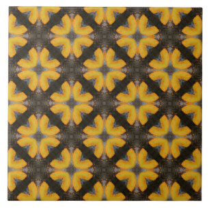 Yellow and Black Modern Hipster Pattern Tile