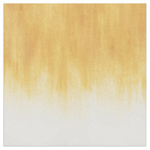 Yellow and Black Painting Brush Strokes Modern Art Fabric