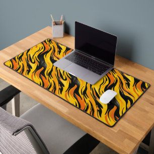 Yellow and Black Pattern Desk Mat