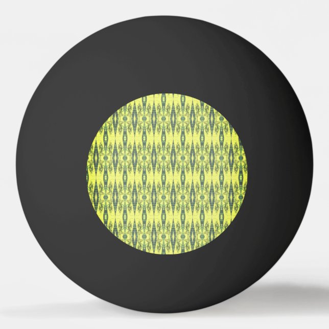 Yellow and black pattern ping pong ball (Front)