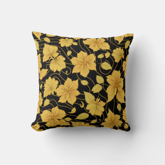 Yellow and black pattern  throw pillow