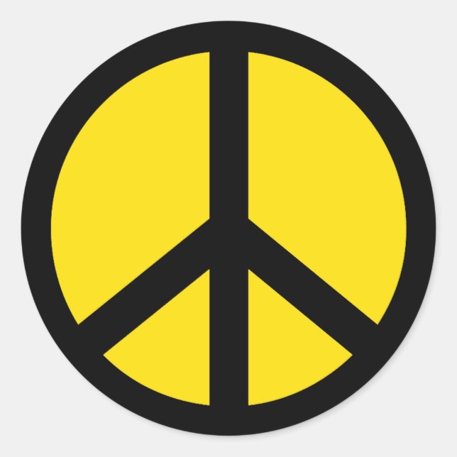 YELLOW AND BLACK PEACE SIGN STICKER (Front)