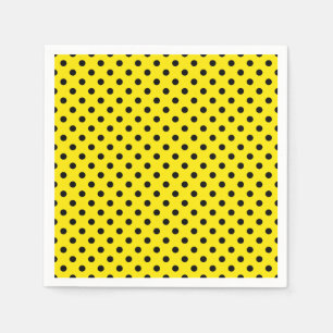 Yellow and Black Polka Dots Napkin