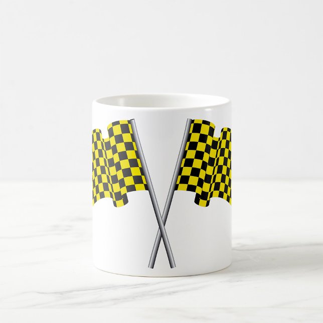 Yellow And Black Racing Flags Coffee Mug (Creator Uploaded)