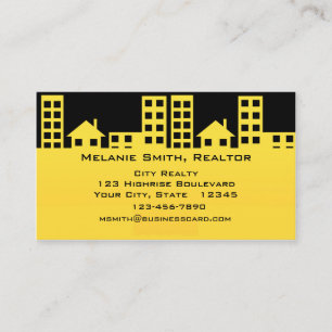 Yellow and Black Sklyline Business Card