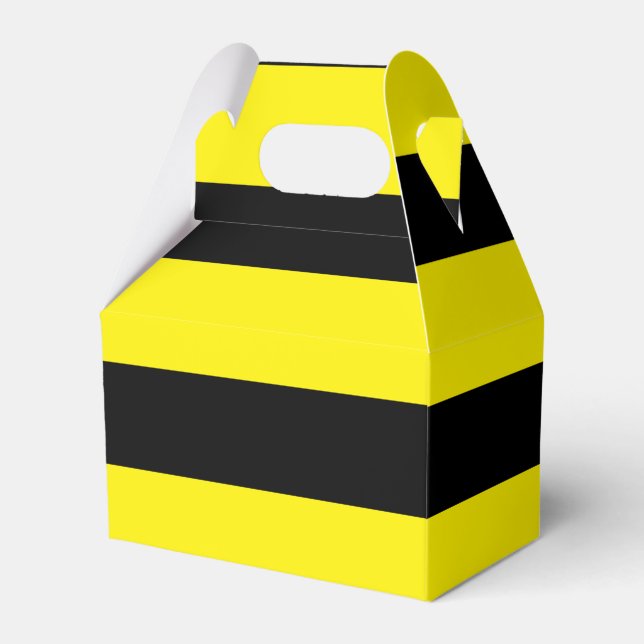 Yellow and black striped favor box (Front Side)