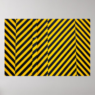 Yellow and black striped textile poster
