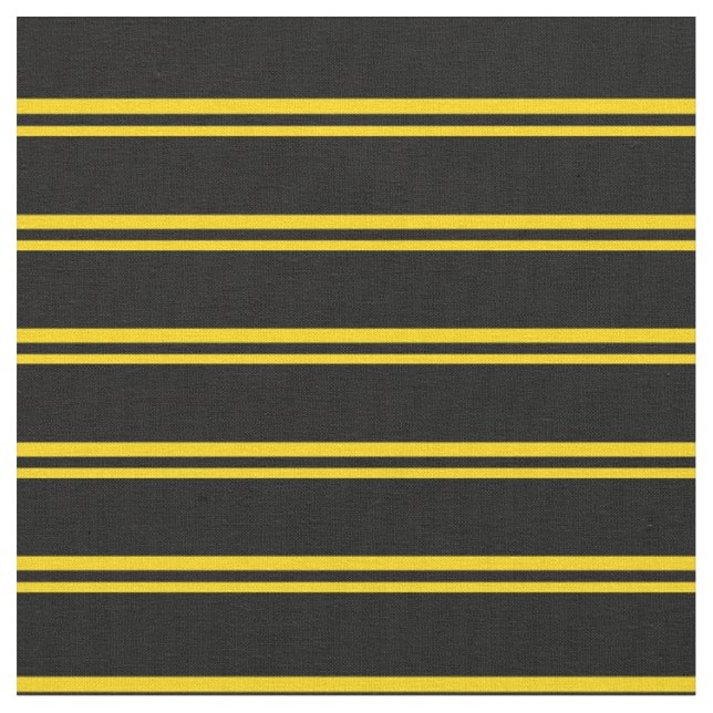 Yellow and Black Stripes Fabric (Close Up)