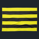 Yellow and Black Stripes Kitchen Towel<br><div class="desc">Yellow and black horizontal stripe pattern</div>