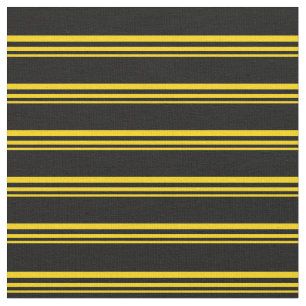 Yellow and Black Stripes/Lines Pattern Fabric