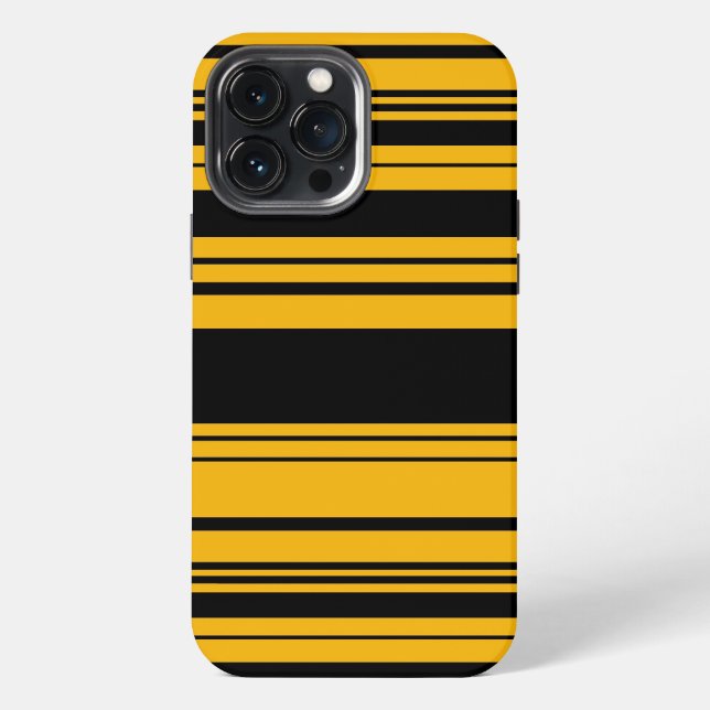 Yellow and Black Stripes Pattern iPhone Case (Back)