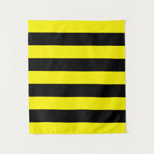 Yellow and Black Stripes Tapestry