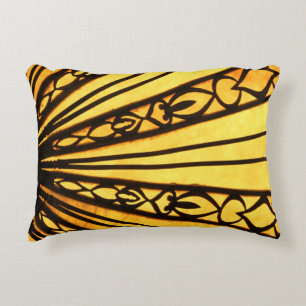 Yellow and Black Sunburst Accent Pillow