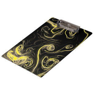 Yellow and Black Swirls Clipboard