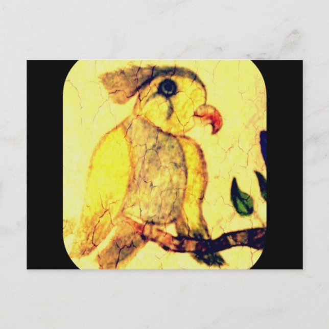 Yellow And Black Vintage Bird Postcard (Front)