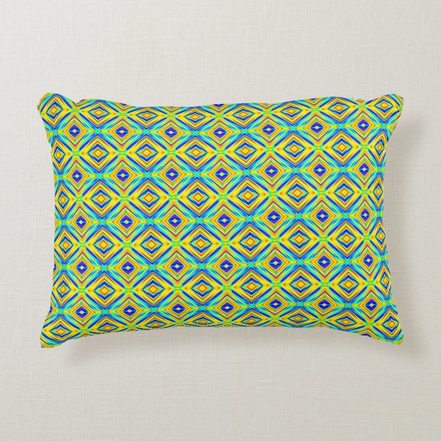 Yellow and Blue Accent Pillow (Front)