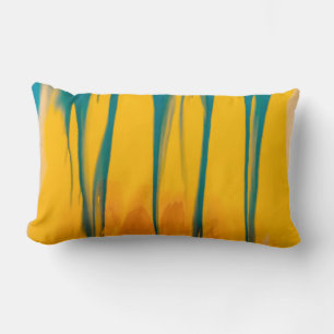 Yellow and blue apparel lumbar pillow