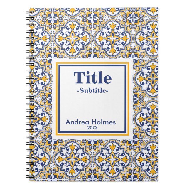 💙💛 Yellow and blue Azulejos  Notebook (Front)