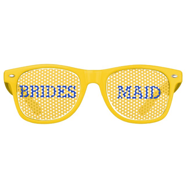 Yellow and Blue Bridesmaid Party Eye Glasses (Front)