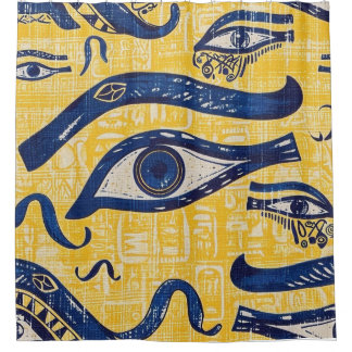 Yellow and Blue Egyptian Pattern - Eye of Horus