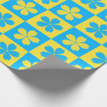 Yellow and blue floral chequered Board