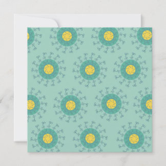 Yellow and Blue floral print card