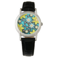 Yellow and Blue Flower Power Art