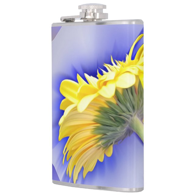 Yellow and blue hip flask (Left)